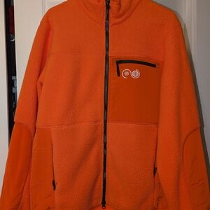 Purple Mountain Observatory Borg Zip Fleece Jacket in Orange